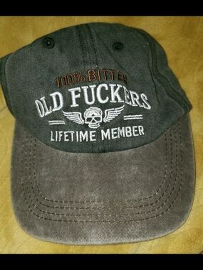 Classic Gray 'Old Fuckers Lifetime Member' Embroidered Cap ..New
